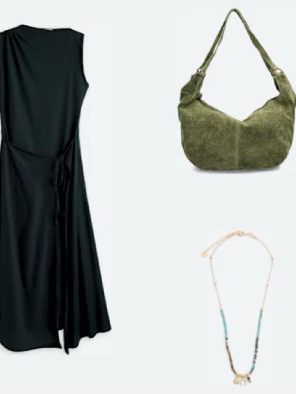 Modern Citizen Dark Green Draped Midi Dress Size M Cupro Blend